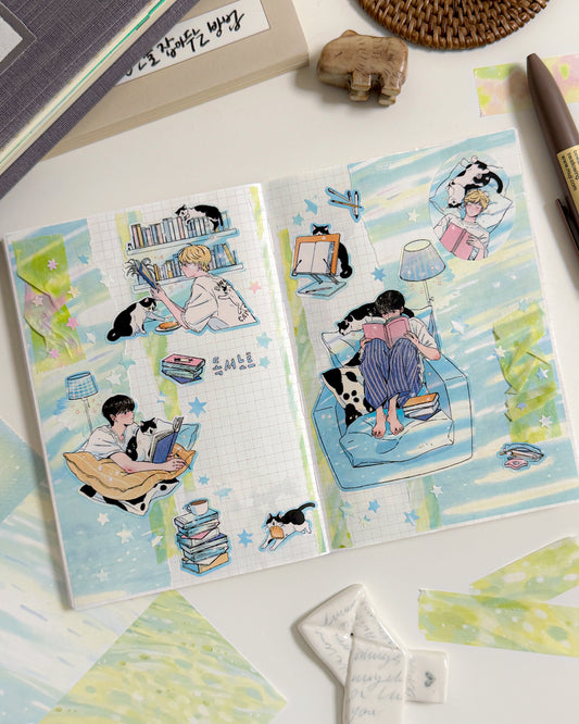 Reading Journal Illustration Sticker