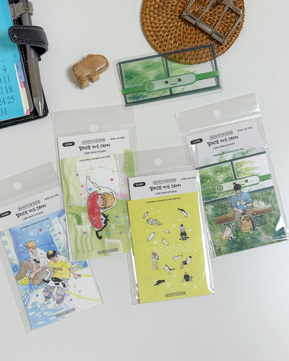Illustration Card Cover Stickers (IC Mini Chip/2 Piece)