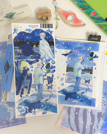 Sleeping Street Illustration Sticker