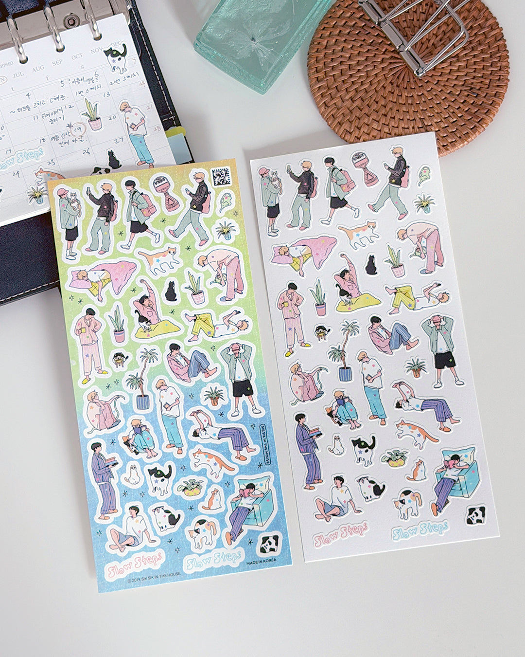 Tiny World Slow Steps&Day Off Illustration Sticker Set (On sale until Aug 21 KST/Until sold out)