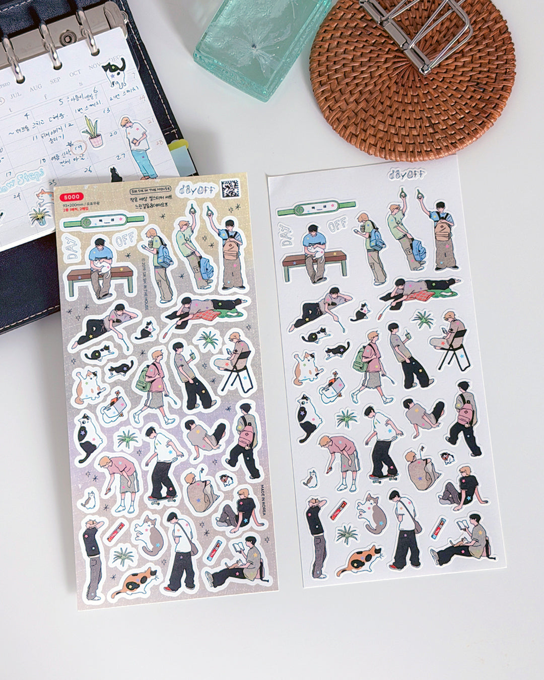 Tiny World Slow Steps&Day Off Illustration Sticker Set (On sale until Aug 21 KST/Until sold out)