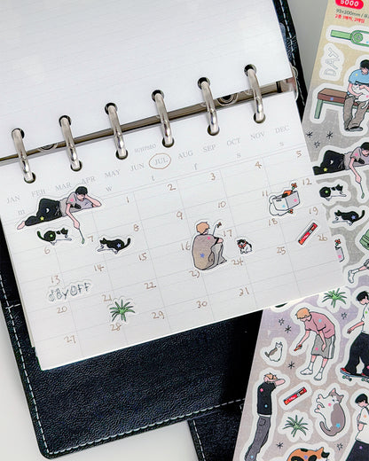 Tiny World Slow Steps&Day Off Illustration Sticker Set (On sale until Aug 21 KST/Until sold out)