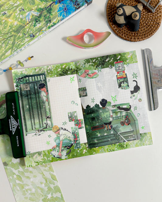 Greenish Light Illustration Sticker