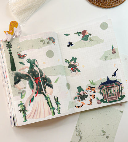 SAGUNJA Korean Mythical Four Nobel Plants Sticker Package (4 Designs + Special Gift)