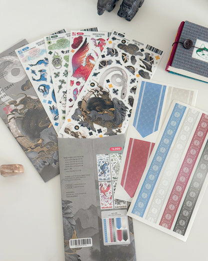 SABANGSIN Korean Mythical Four Guardian Gods Sticker Package (4 Designs + Special Gift)