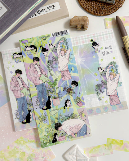 Daily Routine Illustration Sticker