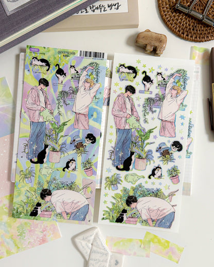 Daily Routine Illustration Sticker